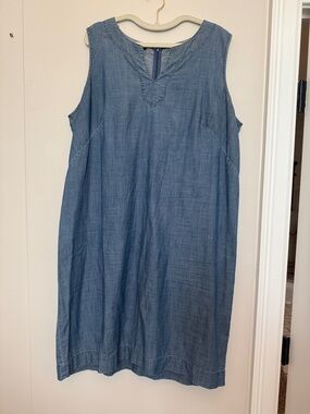 Talbots Chambray Midi Dress in Light Blue